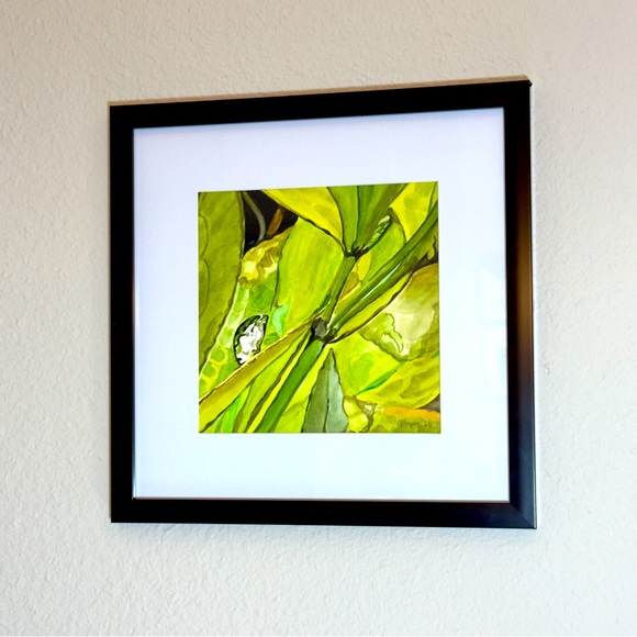 Watercolor 8x8 framed size 12x12